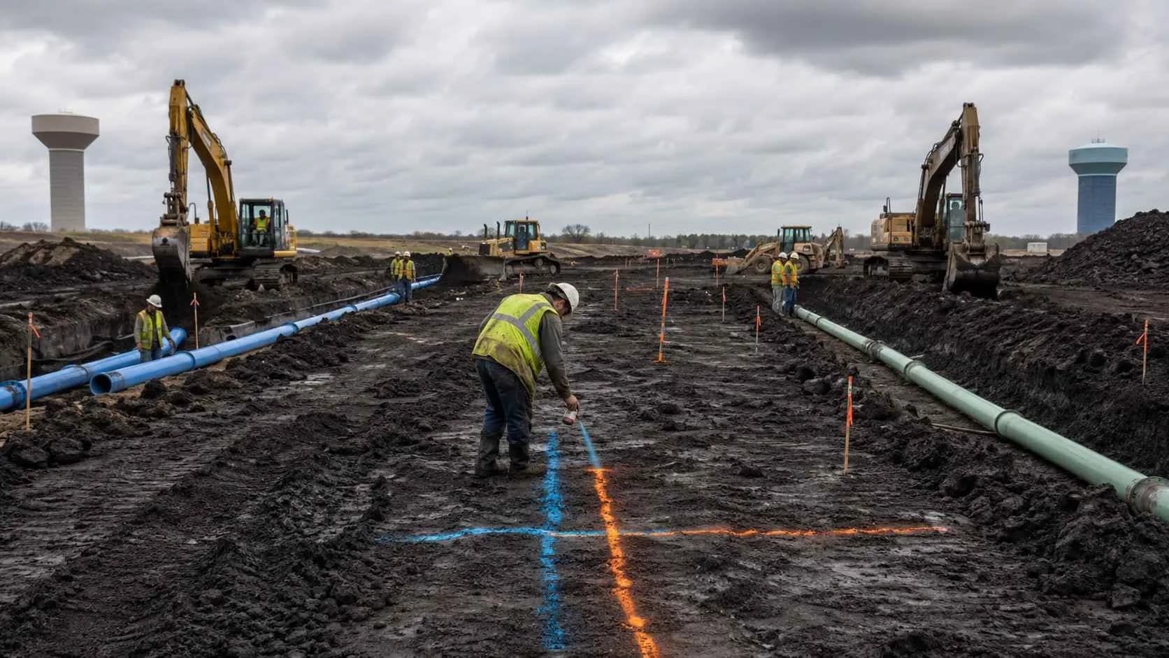 Collin County growth corridor development site at a utility provider boundary.