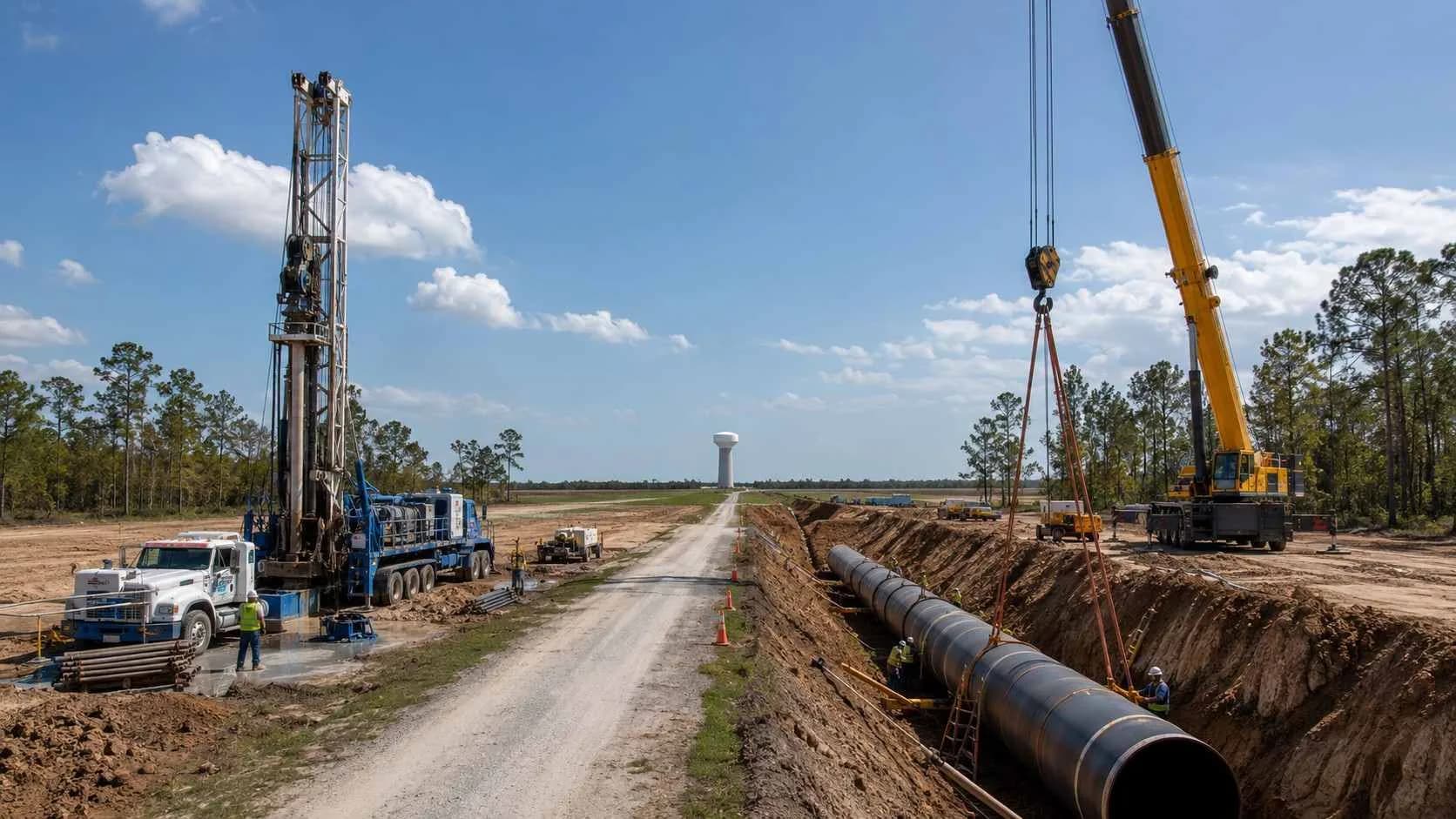 Houston area land subsidence and surface water conversion infrastructure.