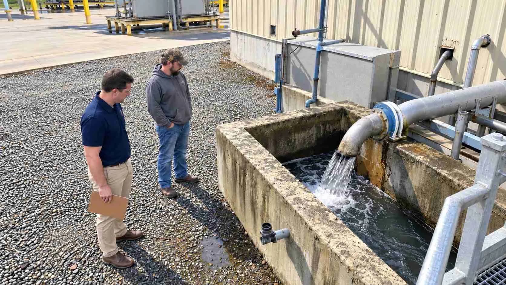 Industrial wastewater discharge point under review
