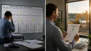 Timeline comparison showing 210E Industrial Reclaimed Water Authorization approved in 4-10 weeks versus traditional TCEQ discharge permit taking 24-36 months for Texas development projects