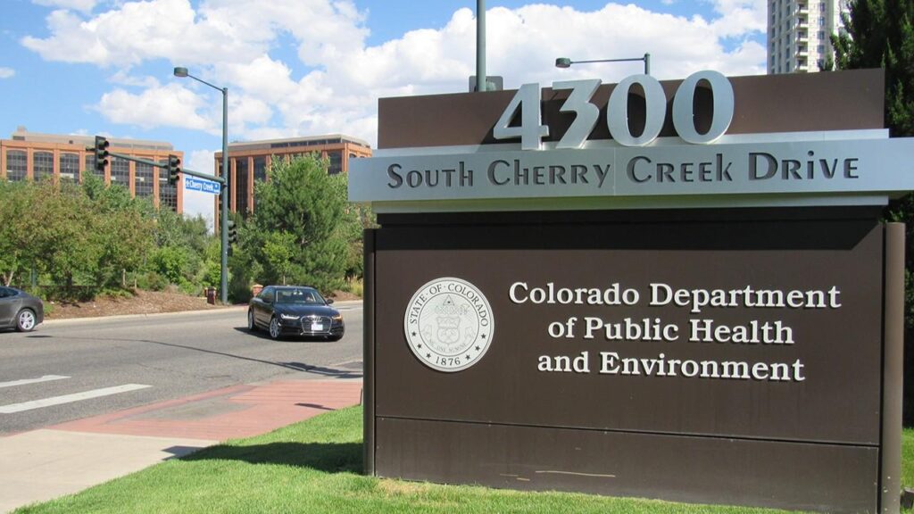 CDPHE headquarters at 4300 South Cherry Creek Drive Denver, representing MES Colorado discharge permit services.