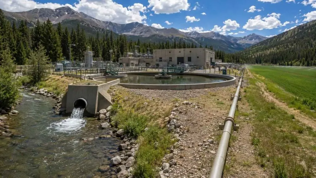Colorado mountain wastewater treatment plant with dual discharge and reuse infrastructure evaluated by Modern Engineering Solutions.