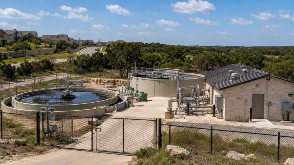 Private wastewater treatment plant serving Fort Worth ETJ subdivision, representing MES TPDES permitting and MUD planning.