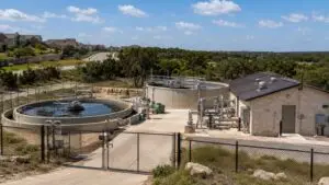 Private wastewater treatment plant serving Fort Worth ETJ subdivision, representing MES TPDES permitting and MUD planning.