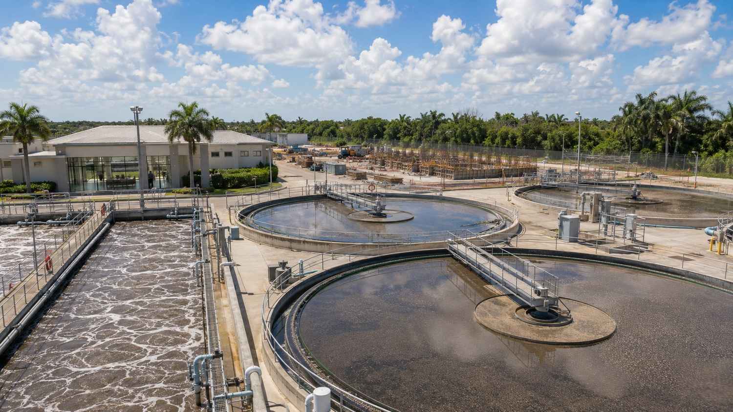 Florida wastewater treatment plant operating near permitted capacity with developer moratorium notice representing growth constraint evaluated by MES.