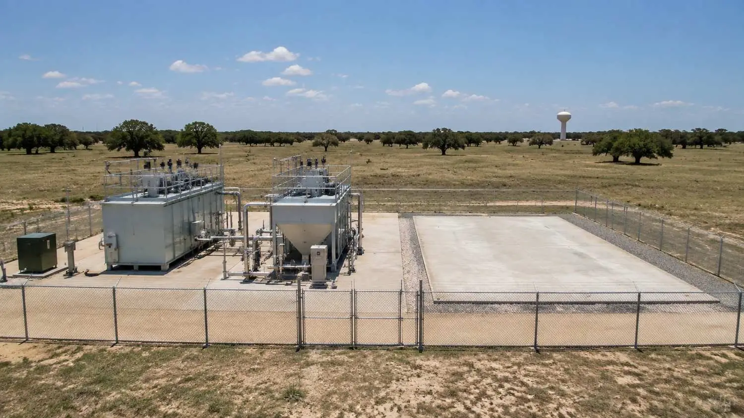 Package wastewater treatment plant serving early phase McKinney master planned community, representing MES phased capacity design.