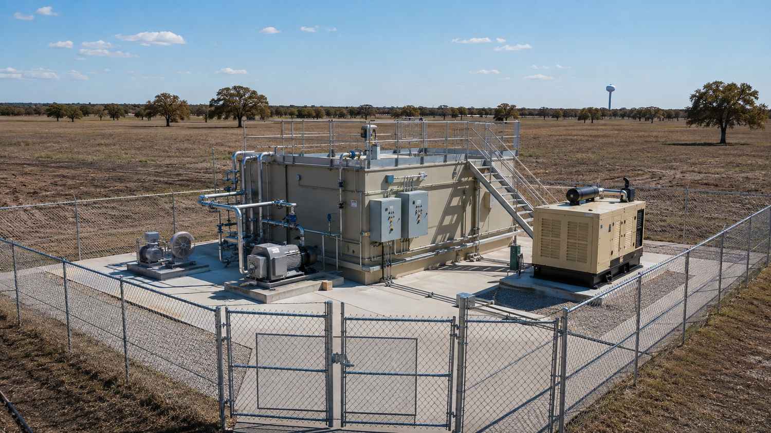 Developer-owned private wastewater treatment plant in McKinney North Texas growth corridor, representing MES TPDES TLAP permitting services.