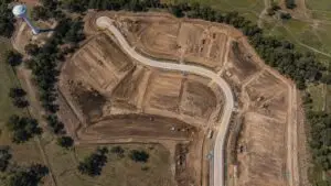 Rolling terrain elevation change across McKinney Collin County development site, representing MES pressure zone hydraulic modeling.