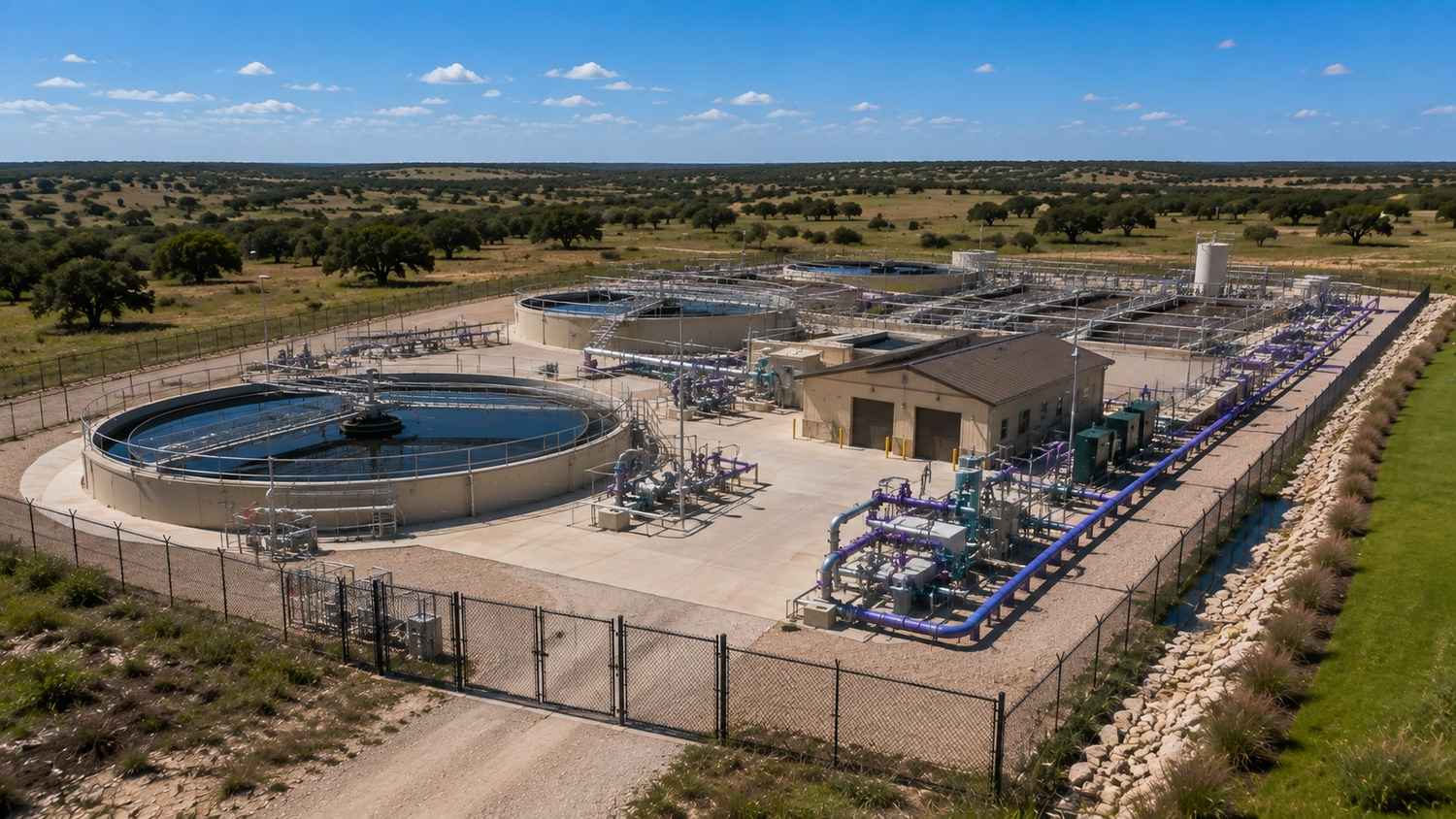 Texas water reclamation facility operational on reuse authorization, representing MES 210E fastest permit pathway services.