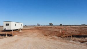 Texas development site carrying costs accumulating during TCEQ wastewater permit review, representing MES permit planning.